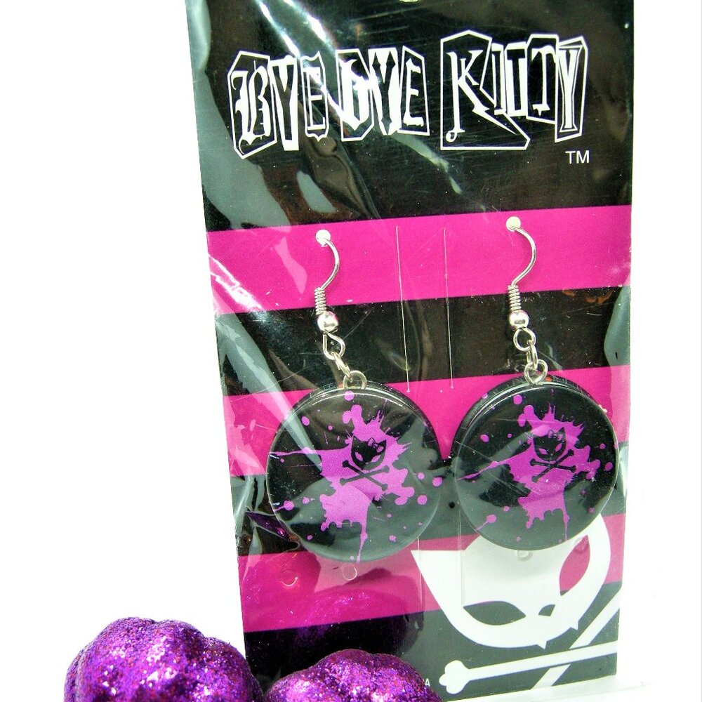 Bye Bye Kitty plug/hook earring convertibles NWT